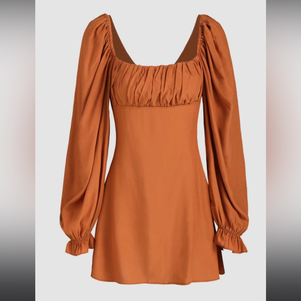Cider long sleeve mini ruched dress